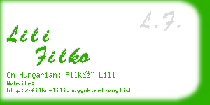 lili filko business card